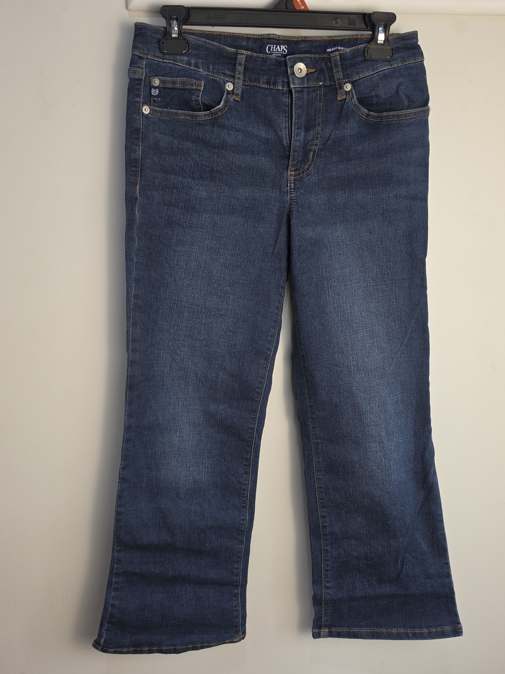 Chaps Navy Blue Cropped Bootcut Jeans